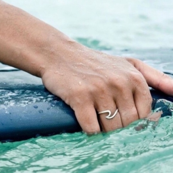 Minimalist Silver Plated Wave Summer Ring - Picture 2 of 5